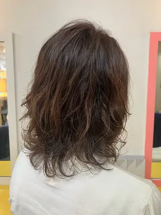 セミロング カラー パーマ 横田 尚登のヘアスタイル