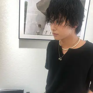 ショート カラー パーマ メンズ ムトウセイマ/ 縮毛矯正/ブリーチのヘアスタイル