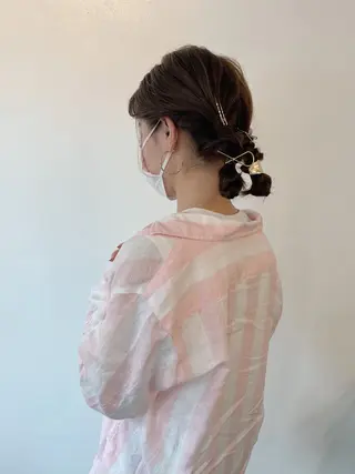 セミロング ヘアアレンジ h a k u 大倉 卓人のヘアスタイル