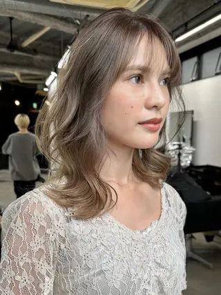 ミディアム カラー ヘアアレンジ 北間 寛哉のヘアスタイル