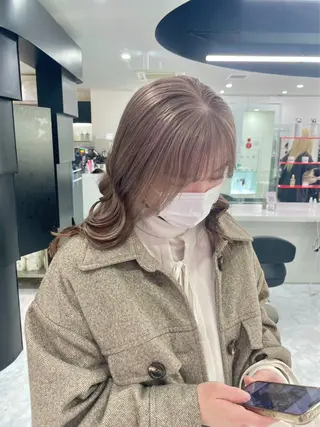 セミロング カラー 渋谷人気1位✨カラー 縮毛、髪質改善のヘアスタイル