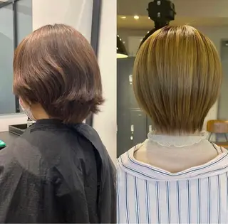 ショート ミルクティーベージュ outaのヘアスタイル