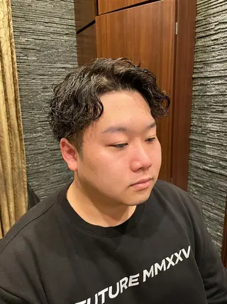 ショート パーマ メンズ 野川 純麗のヘアスタイル