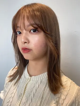 セミロング カラー RISAKO レイヤーカット🎀のヘアスタイル