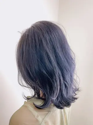 セミロング カラー フェザーパーマ/ ダブルカラー/藤田のヘアスタイル