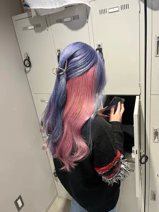 ロング 🦋色落ち綺麗カラー メンズYUZU🦋‪のヘアスタイル