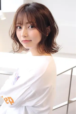 ミディアム カラー 髪質改善カラー ショートボブ専門のヘアスタイル