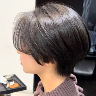 ショート 艶カラー/エクステ/ 藤原リックのヘアスタイル