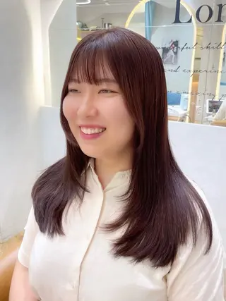 セミロング レイヤーカット/ 韓国ヘア/野崎かよのヘアスタイル