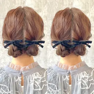セミロング ヘアアレンジ ヘアメ🎀推しカラー 🥣横浜/しほ🧸のヘアスタイル