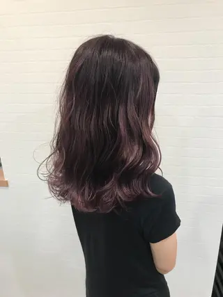 セミロング カラー 岡本 智次のヘアスタイル