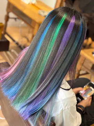 ミディアム カラー ヘアアレンジ 髪質改善×ハイトーン 中田啄也のヘアスタイル