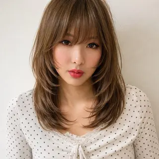 セミロング カラー 💙ルル💙 ハイトーン/レイヤーのヘアスタイル