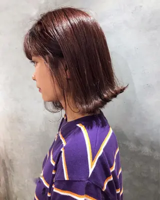ミディアム カラー ツキノキ ミナのヘアスタイル