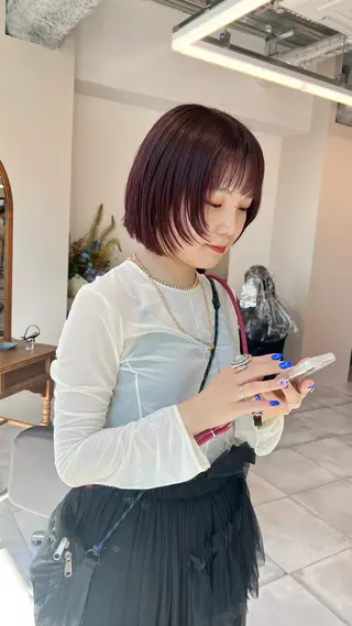 ショート カラー 赤みゼロ/透明感 カラー🌿KANTAのヘアスタイル