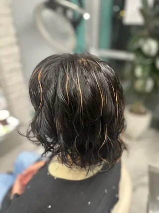 ミディアム パーマ ヘアアレンジ LUPI byLee MIUのヘアスタイル
