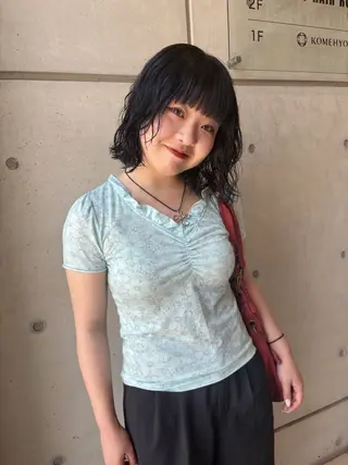 ミディアム カラー abe yuikaのヘアスタイル