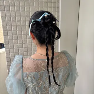 ヘアアレンジ 艶感カラー/オリーブ アレンジ：♡のヘアスタイル