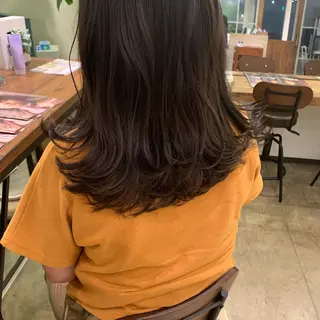 セミロング カラー 【完全個室】髪質改善 暖色カラー/山崎唯奈のヘアスタイル