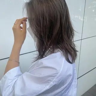 ミディアム カラー 梅田/赤み消しカラー /顔まわりcut🤍のヘアスタイル