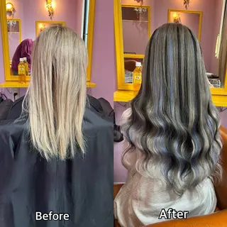 ロング シール＋ちび編み込み エクステ梅田🐨のヘアスタイル