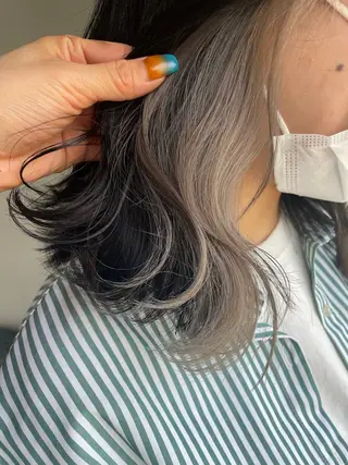 ミディアム カラー ヘアアレンジ 透明感カラー/推しカ ラー☁️JURAのヘアスタイル