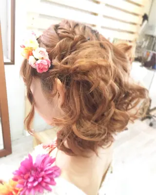 ミディアム ヘアアレンジ 早朝✨ヘアセット 着付け/清水玲歌のヘアスタイル