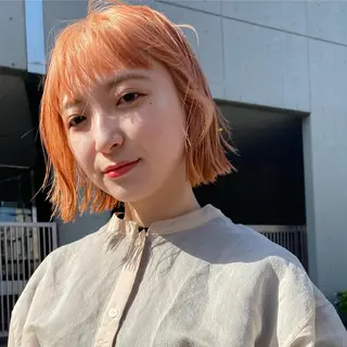 ミディアム カラー ウルフカット ハッシュカット/七海のヘアスタイル