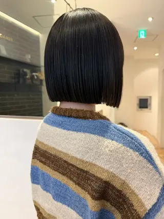 ミディアム 須藤 優真 切りっぱなしボブのヘアスタイル