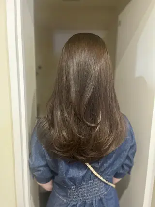 ロング カラー ブリーチなしWカラー /レイヤーカット大阪のヘアスタイル