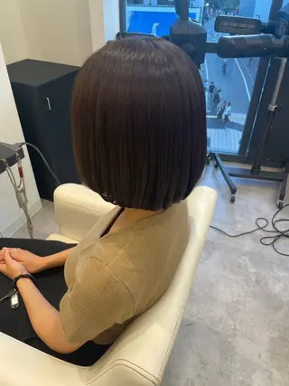 ミディアム カラー 髪質改善/透明感カラ ー/縮毛/ meiのヘアスタイル