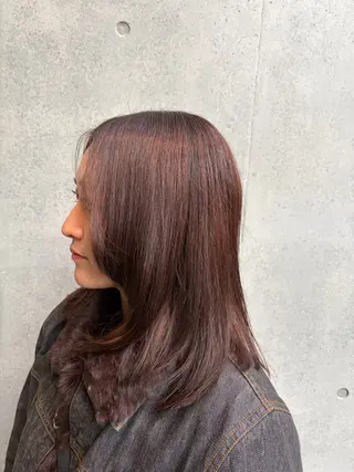 ミディアム 韓国風/艶髪/縮毛/ ストレート/もえかのヘアスタイル