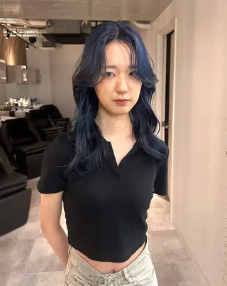 セミロング ryo yaのヘアスタイル