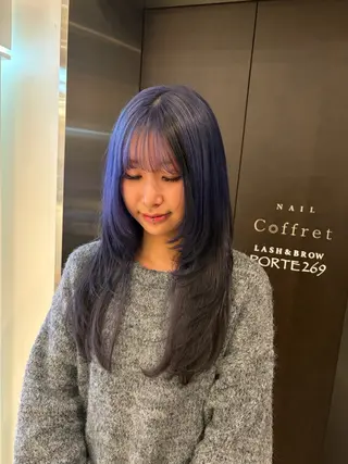 セミロング カラー 髪質改善/ハイトーン /デザイン見正 恵弥のヘアスタイル