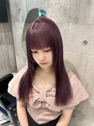 ロング カラー 【色落ちまで可愛い】 mao🐩💜のヘアスタイル