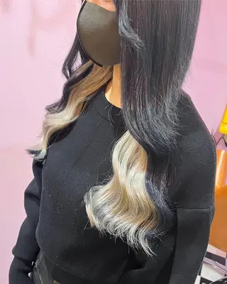 ロング NON ちび編み・シールのヘアスタイル