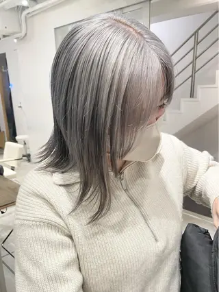 ミディアム カラー パーマ ヘアアレンジ メンズ ハイトーン/レイヤー 🌸さくらのヘアスタイル