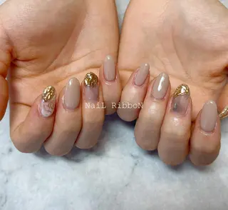 ネイル ネイルリボン 受付スタッフのネイルデザイン