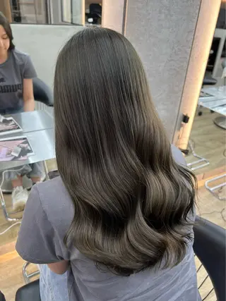 ロング カラー 透明感カラー縮毛矯正 レイヤー/えいすけのヘアスタイル