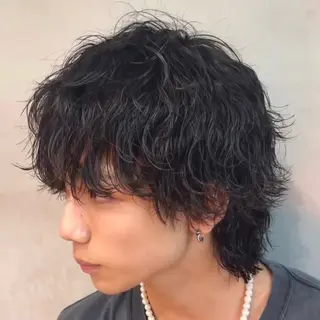セミロング パーマ ヘアアレンジ メンズ fifth 石川 凪のヘアスタイル