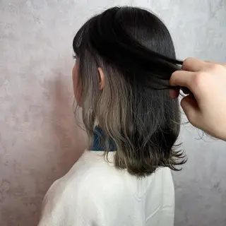 ミディアム カラー かめい りなのヘアスタイル