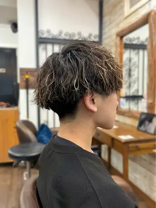 ショート パーマ メンズ メンズ特化×女性 施術◎清水 真之介のヘアスタイル
