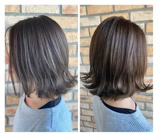 ミディアム カラー ヘアアレンジ 烏山 達也のヘアスタイル