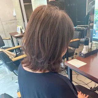 ミディアム カラー 西大島美容師 渡部仁太のヘアスタイル