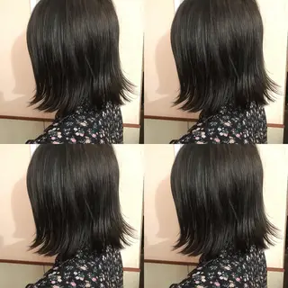 ミディアム カラー 小栗 麻衣のヘアスタイル