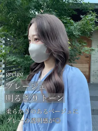 セミロング カラー 顔周りカット 【オノザワリョウ】のヘアスタイル