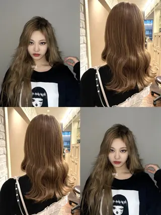 ｢韓国風カラー ｣サナのヘアスタイル