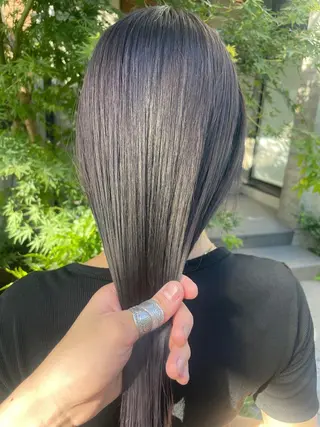 セミロング カラー 顔周りカット 【オノザワリョウ】のヘアスタイル