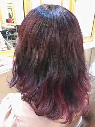 セミロング カラー 岩谷/ブリーチ 🪽透明感カラーのヘアスタイル