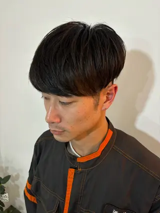 ミディアム パーマ メンズ 穐田 航のヘアスタイル